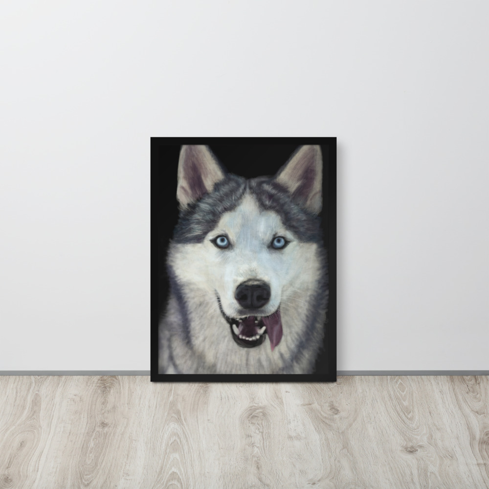 Siberian Husky Dog Painting - Original Portrait - Justin Fowler Art