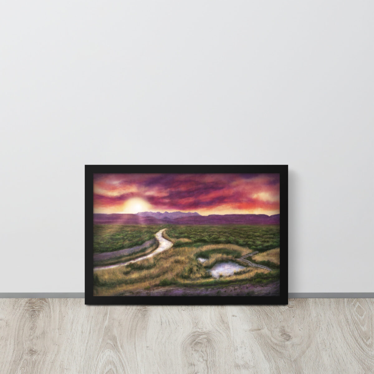 Big Bend Sunset Over the Rio Grande enhanced matte paper framed poster (in) black 12x18 front 654c335c9808f