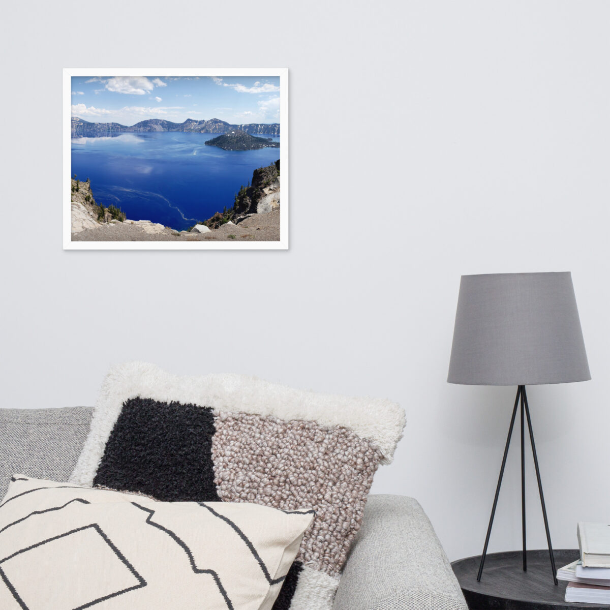 Crater Lake Wizard Island enhanced matte paper framed poster (in) white 16x20 front 654af24a020b3