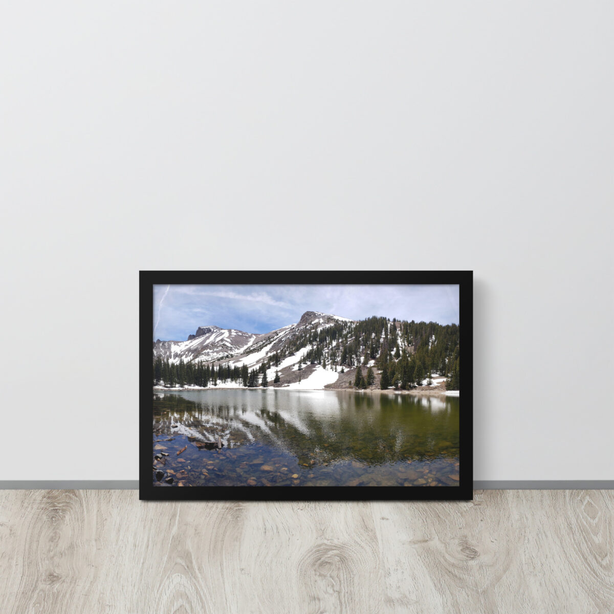 Great Basin Wheeler Peak Over Stella Lakeenhanced matte paper framed poster (in) black 12x18 front 654af3c8f03f0