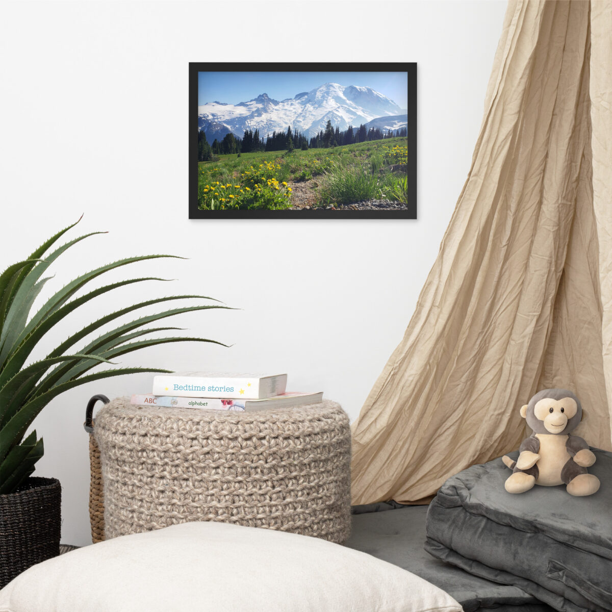Mount Rainier From Sunrise enhanced matte paper framed poster (in) black 12x18 front 654af6549c555
