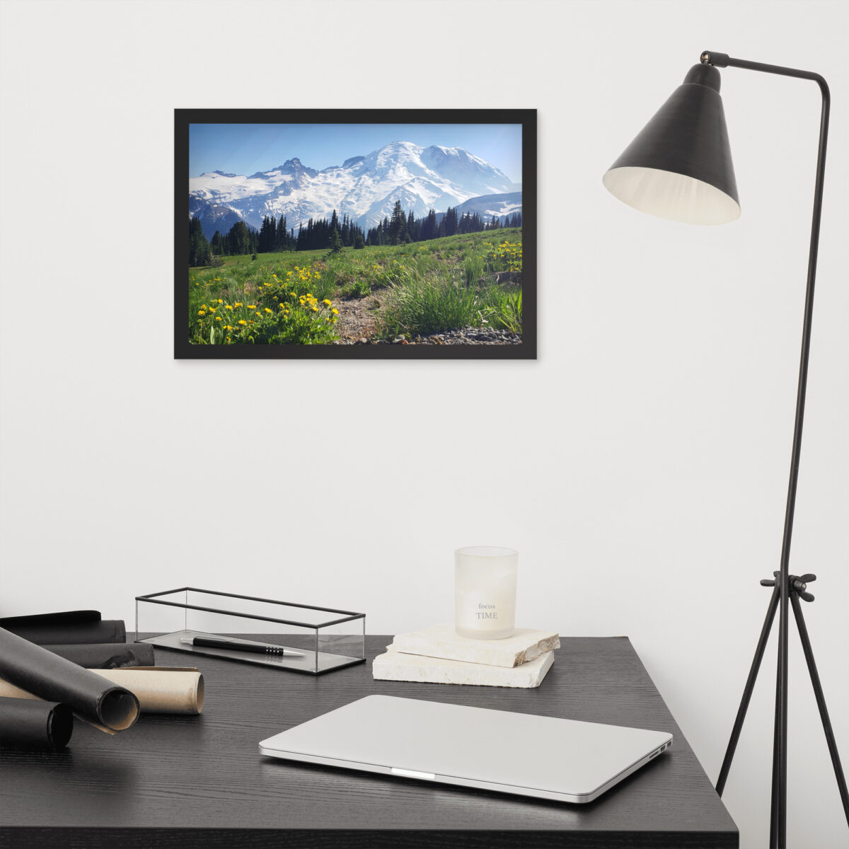 Mount Rainier From Sunrise enhanced matte paper framed poster (in) black 12x18 front 654af6549c599