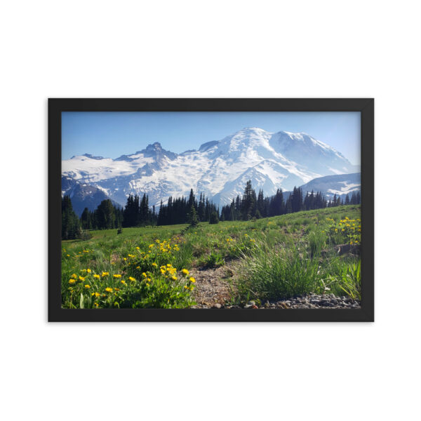 Mount Rainier From Sunrise enhanced matte paper framed poster (in) black 12x18 transparent 654af6549c506