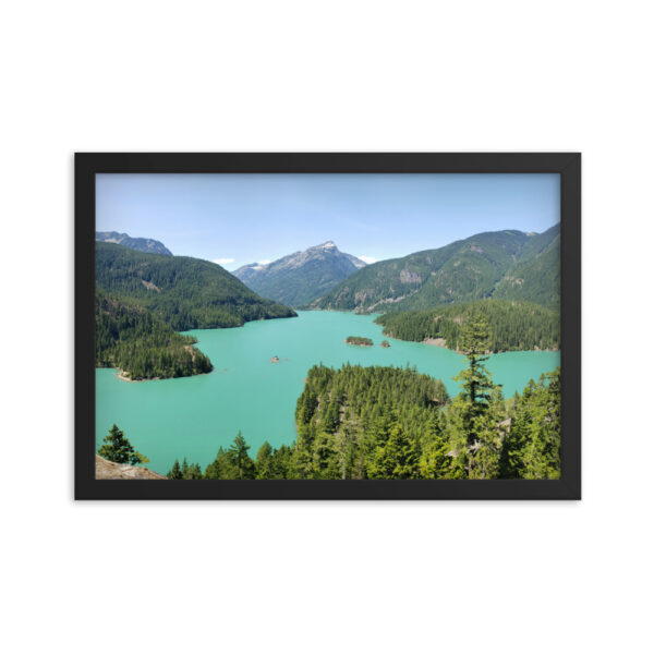 North Cascades Diablo Lake enhanced matte paper framed poster (in) black 12x18 transparent 654af6faee804