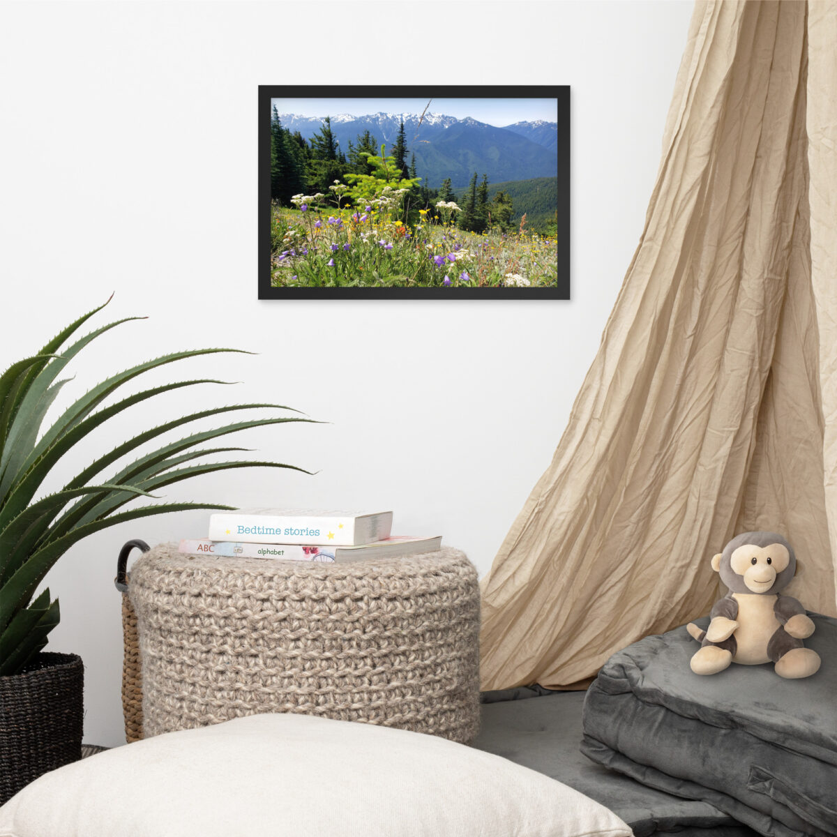 Olympic Mountains From Hurricane Hillenhanced matte paper framed poster (in) black 12x18 front 654aefbe8bc3e