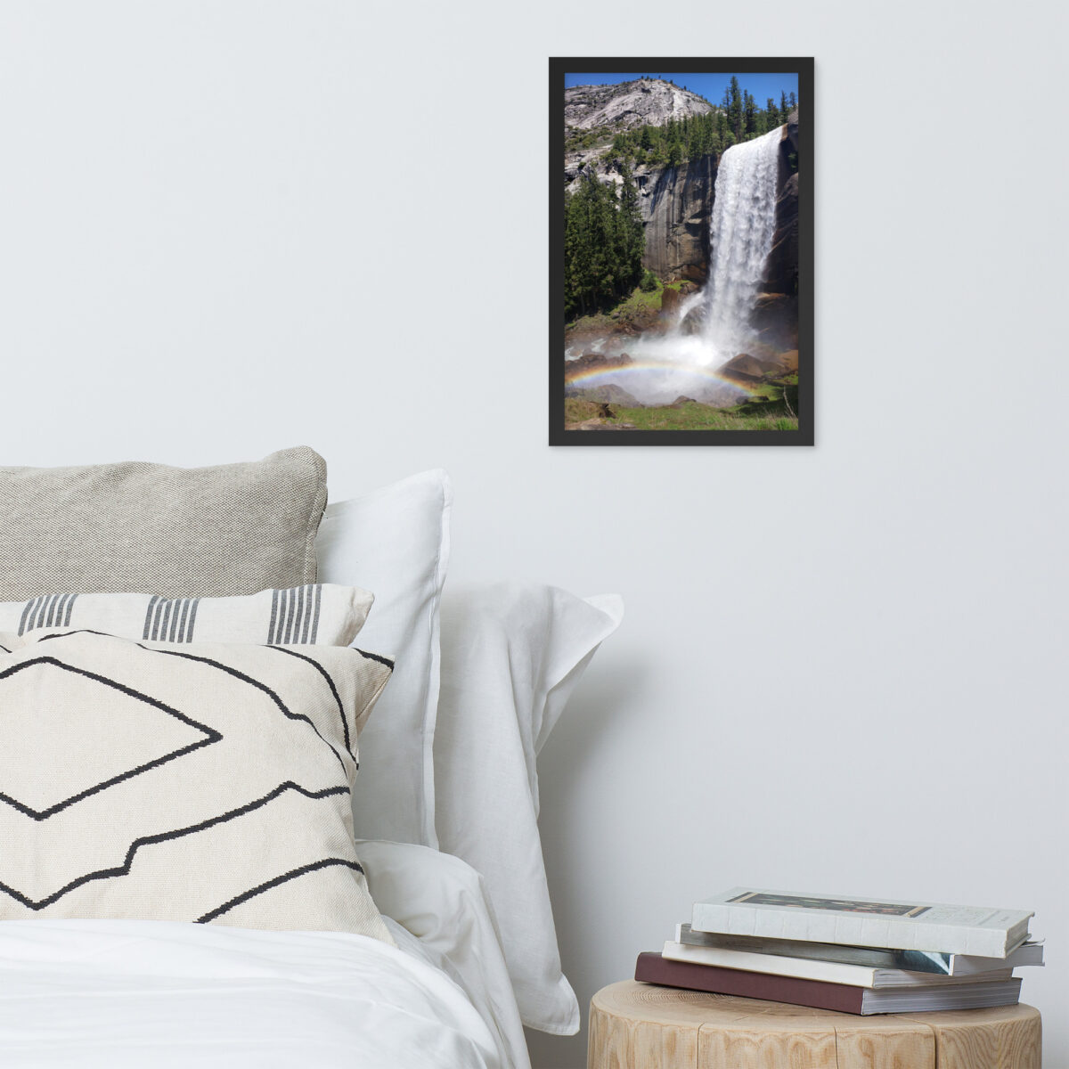 Yosemite Vernal Falls enhanced matte paper framed poster (in) black 12x18 front 654af862f0082