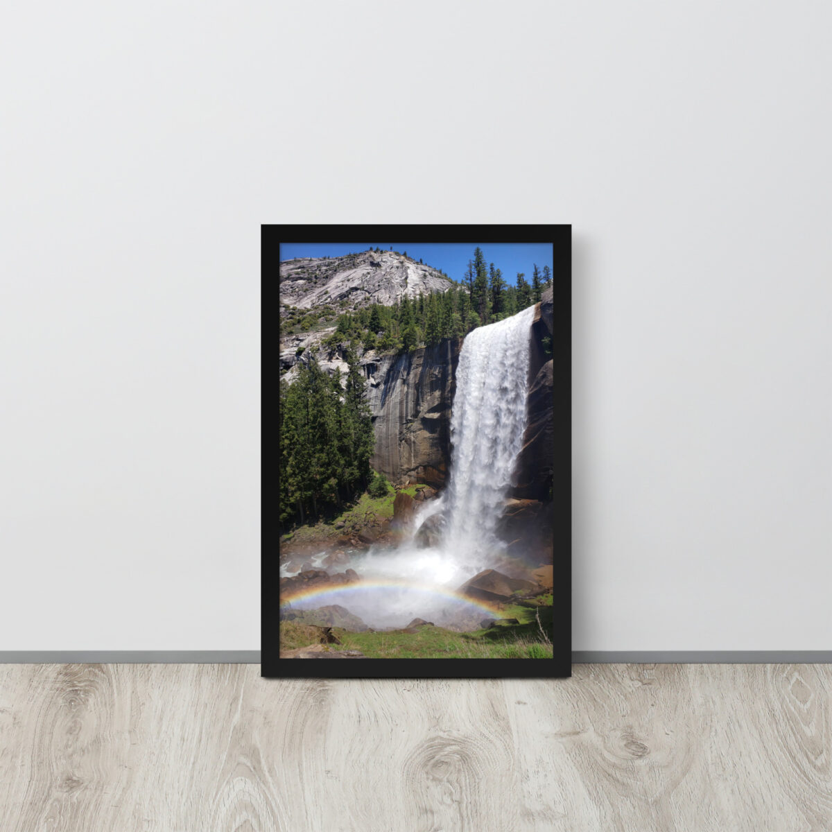 Yosemite Vernal Falls enhanced matte paper framed poster (in) black 12x18 front 654af862f0114