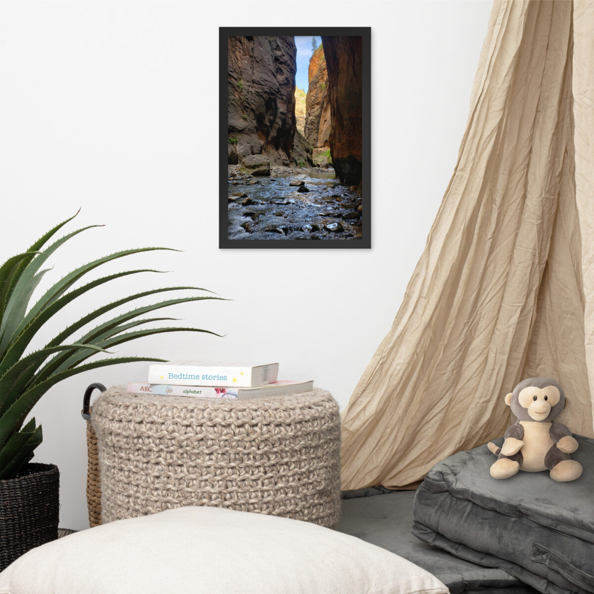 Zion The Narrows enhanced matte paper framed poster (in) black 12x18 front 654afb0a19936
