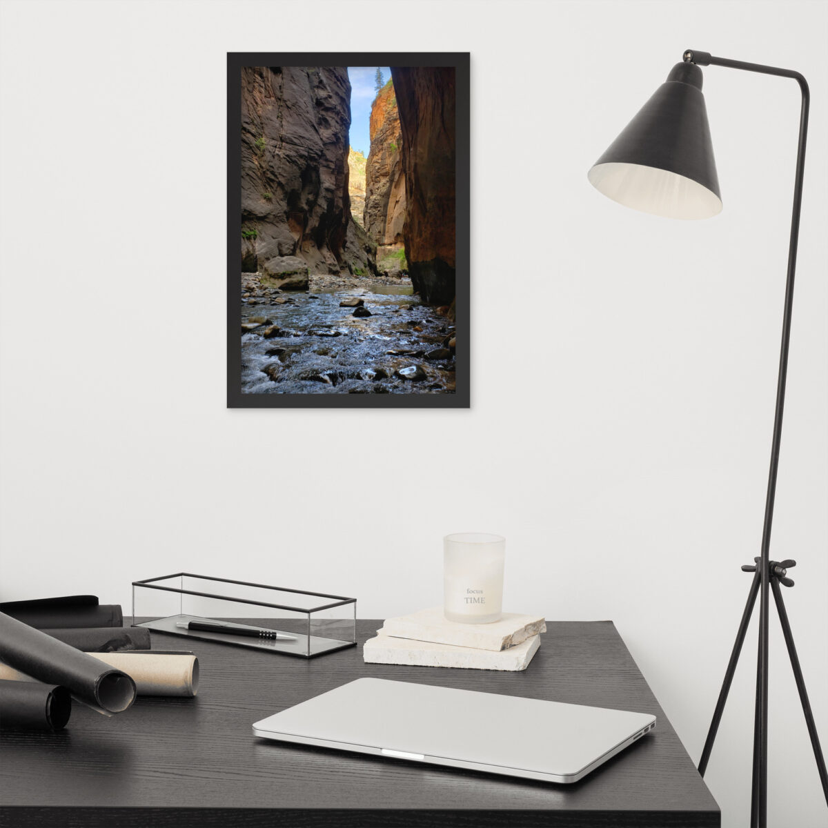 Zion The Narrows enhanced matte paper framed poster (in) black 12x18 front 654afb0a19973