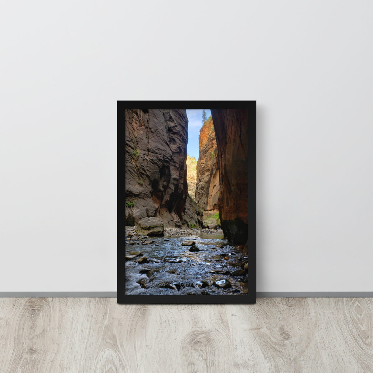 Zion The Narrows enhanced matte paper framed poster (in) black 12x18 front 654afb0a199ac