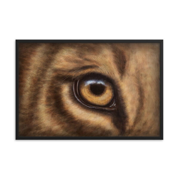 Eye of the Lion enhanced matte paper framed poster (in) black 24x36 transparent 6618840aac42f