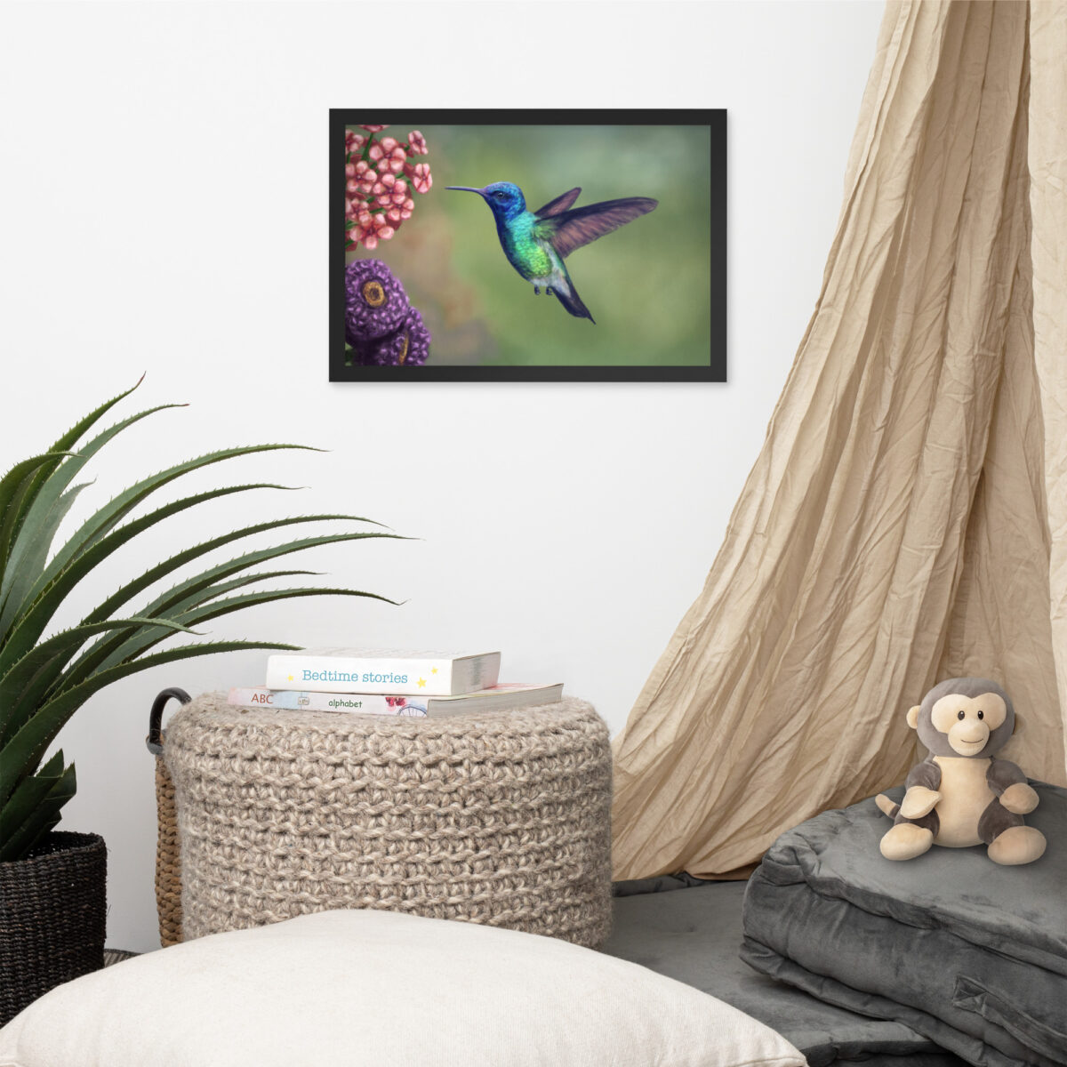 Hummingbird enhanced matte paper framed poster (in) black 12x18 front 661883ae96a61