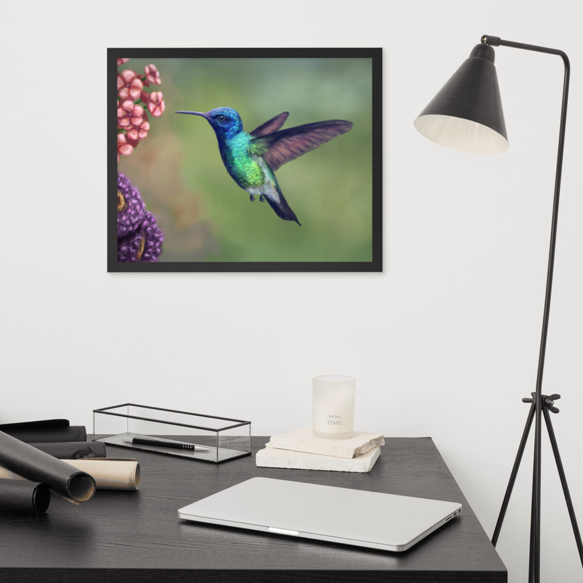 Hummingbird enhanced matte paper framed poster (in) black 16x20 front 661883ae96abf