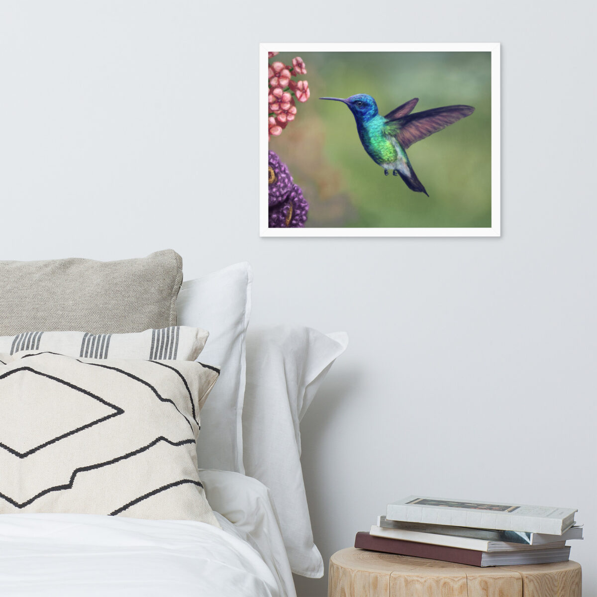 Hummingbird enhanced matte paper framed poster (in) white 16x20 front 661883ae96be7